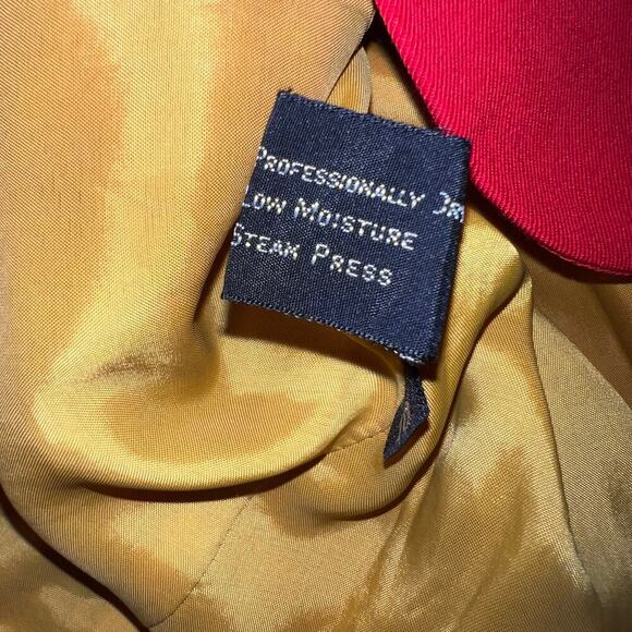 Sandra Roth Ciao Sport Women's 10 Red Pure Wool Yellow Lined Pocketed Mid Blazer - Picture 7 of 8